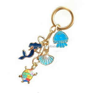 Porte-clés Souvenir Touristique Thème Plage Motif Hibiscus Vente en Gros Usine Maldives Logo Personnalisé Tortue Métallique Émaillée - Product Image 5