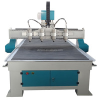Le système 3 axes de routeur CNC multi-têtes de qualité professionnelle 1325 garantit les industries de fabrication de meubles artistiques de sculpture sur bois de précision