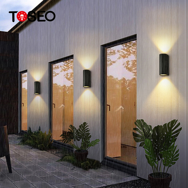 GU10 Wall Lamp LED Wall Light Aluminum Modern Indoor for Home Rectangular IP54 Waterproof Black 90 20 80 Surface Mounted