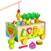 Boîte à jouets en bois durable et multifonctionnelle pour légumes, fruits et animaux, jeu éducatif cognitif, préscolaire, éducation précoce, activité