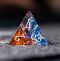 Jeu de dés polyédriques Sha5p Edge Dnd, 7 pièces, noyau liquide, rasoir rempli de cœur, dés tranchants faits à la main