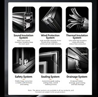 Porte accordéon bi-pliante en aluminium à double vitrage à rupture de pont thermique Low-E pour villa, patio, jardin, maison résidentielle