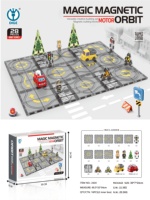 Puzzle magnétique pour enfants, circuit de voitures de ville à assembler, jouets magnétiques à haute vitesse, fenêtre colorée, ensembles de jouets en plastique, 10-12 ans, boîte de couleur
