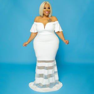 N7789 <span class=keywords><strong>taglie</strong></span> forti abito da sera da donna Sexy con scollo a V abito lungo a campana <span class=keywords><strong>eleganti</strong></span> <span class=keywords><strong>abiti</strong></span> formali <span class=keywords><strong>per</strong></span> la festa di nozze - Product Image 3