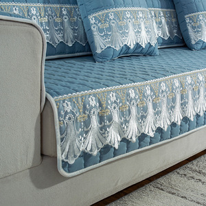 현대 유럽 5 시트 L 자형 쿠션 스커트 논슬립 도트 4 던지기 베개 보호 소파 소파 세트 커버 거실 - Product Image 6