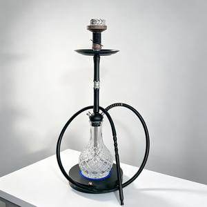 Electric <b>Hookah</b> Glass Base Black Metal Stem Heat Control Water <b>Pipe</b> with Hose for Lounge Bar Home Use - Product Image 3