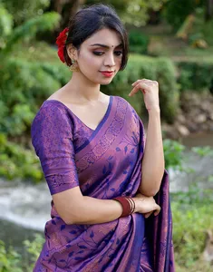 Tissu de Saree Exclusif en Tissu Litchi Doux, Design Magnifique, Pallu Riche avec Broderie Jacquard, Prix de Gros pour Tous les Sarees, Idéal pour Fêtes et Tenues Traditionnelles - Product Image 6