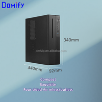 Boîtier de PC de bureau HTPC personnalisé, mince, vertical, Micro ATX, Mini ITX, 1U, panneau PCIe flexible, fenêtre latérale en métal et plastique, Domify K14 en stock