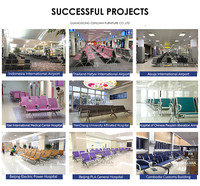 Chaise d'attente 3 places pour hôpital, sièges en tandem, clinique, aéroport, banc d'attente en polyuréthane moulé médical