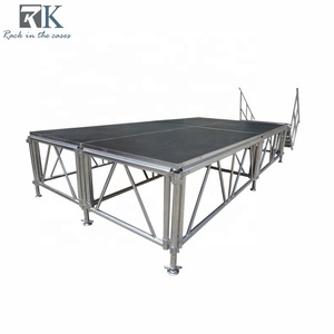 Scène de spectacle mobile pliable en aluminium pour extérieur, 4x8 pieds, 4x4 pieds, scène portable, structure de scène, plateforme d'exposition - Product Image 2