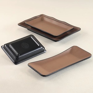 Assiette rectangulaire de style japonais pour sushi, assiette de accompagnement pour restaurant de fondue/barbecue, assiette longue imitation porcelaine, assiette à dessert - Product Image 2