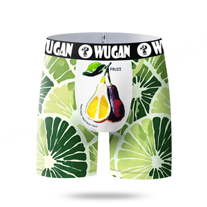High Quality Men's Casual Sporting <b>Polyester</b> Knitted Briefs <b>Boxers</b> Long Style Custom Logo Printed ODM Cartoon Pattern - Product Image 4