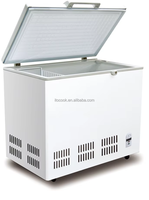 Congélateur coffre commercial en gros 698L en acier inoxydable à double porte, économe en énergie, dégivrage automatique, armoire de stockage de glace