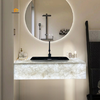 Dalle de pierre en quartz blanc naturel massif moderne pour plan de toilette de salle de bain et plan de travail de cuisine