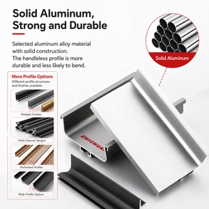 Gagang Profil Aluminium Gola untuk Lemari Pakaian Grosir, Gagang Tarik Tersembunyi Bentuk G L J, Gagang Profil Bentuk G untuk Kabinet Dapur - Product Image 5