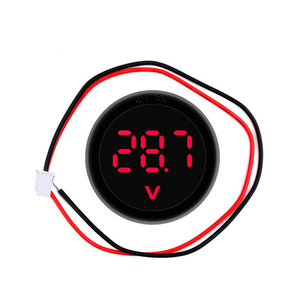 DC 4-100V LED Voltímetro circular digital Dos cables DC voltímetro digital cabeza Pantalla protección de conexión inversa - Product Image 3