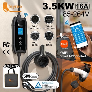 Feyree New 3.5kW Portable EV Charger Schuko <b>Plug</b> GBT Connector <b>WIFI</b> App Control AC EV Charger for Outdoor Use - Product Image 2