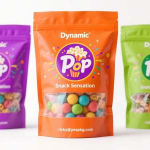 Custom Printed Transparent Gummy Candy Bags 1g 3.5g 7g 14g Ziplock Standup Pouch Moisture Proof Food Grade Chewing <b>Gum</b> Jelly - Product Image 2