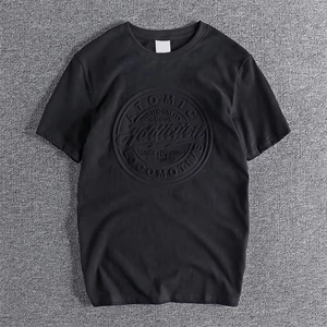 T-Shirt da <span class=keywords><strong>Uomo</strong></span> Personalizzate OEM in Cotone a Manica Corta con Logo in Rilievo e Collo Rotondo - Product Image 6