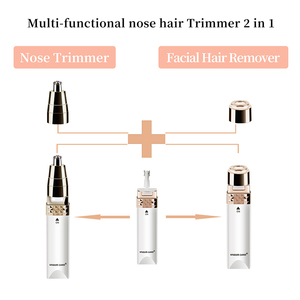Tondeuse à poils de nez 2 en 1, fonctionnant sur piles, portable, pour le nez et le visage, dispositif de toilettage imperméable - Product Image 5
