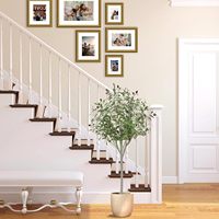 Arbre d'olivier artificiel durable de 120 cm (4 pieds) de haut, plante en pot en soie, fausses branches et fruits pour la maison, intérieur/extérieur