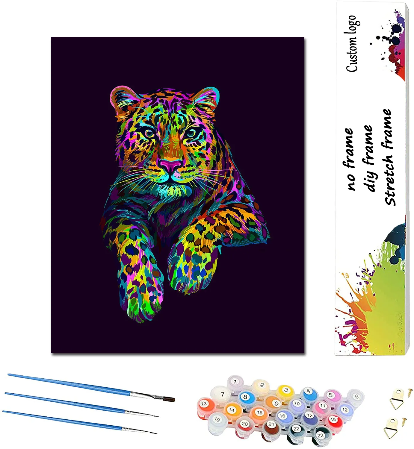 16 x 20 inch Kids Adults Beginner Paint by Numbers Kits Acrylic Panther On Canvas diy custom acrylic paint kit canvas