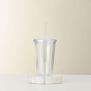 12oz 16oz 24oz Insert Card Glitter Tumbler Clear <b>Double</b> <b>Wall</b> Plastic Cup With Flat Lid and Straw Cold Drink Juice Party Cup - Product Image 5