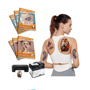 A4 formaat, 10 sets per verpakking, wit waterbestendig DIY tijdelijk tatoeagepapier voor gezicht & lichaam, Halloween decoratie - Product Image 1