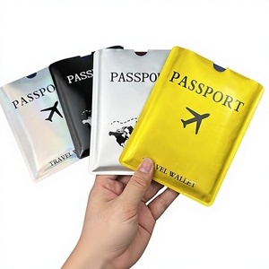Funda Protectora para Pasaporte de Aluminio Antimagnético, Diseño Moderno con Icono de Avión, Venta al Por Mayor Transfronteriza - Product Image 1