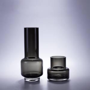 Vintage glass <b>vase</b> amber soot straight bottle model room living room flowers plant hydroponic <b>vase</b> <b>decoration</b> - Product Image 3