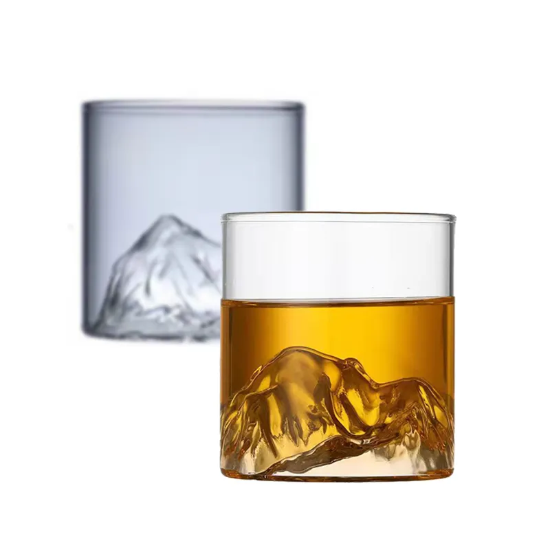 Glasses Coffee Mug Tea Cup Transparent Champagne Crystal Double Wall Glass Mugs Creative Whisky Tumbler Mountain View All-season