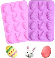 Nouveaux moules de cuisson personnalisés de lapin d'oeuf de Pâques de qualité alimentaire moule à gâteau décoration de gâteau outils moules de cuisson en silicone pour Pâques