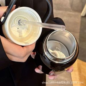 316 Stainless Steel Baby Vacuum Thermos <b>Cup</b> Large Capacity Outdoor Portable High-End Bouncing <b>Lid</b> <b>Straw</b> Water Giveaways - Product Image 4