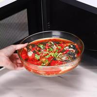 Four à micro-ondes allant au four vaisselle en verre cuisson plat rond moule à gâteau transparent borosilicate plateau de cuisson en verre résistant à la chaleur
