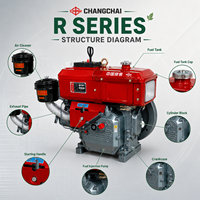 Moteur diesel agricole CHANGCHAI R180 à couple stable pour moissonneuses, équipements de labour, pompes à eau et machines agricoles