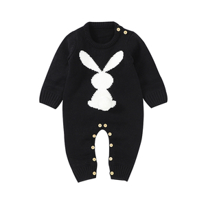 Mimixiong - Mamelucos de punto para bebé recién nacido, ropa de bebé niñ<span class=keywords><strong>a</strong></span>, lindos mamelucos de conejito con pompón, conjuntos de ropa para niños, ropa de bebés - Product Image 4