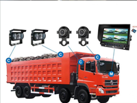 Système de caméra de recul avec éclairage LED rotatif à 180° | Tension large plage 12-36V | Moniteur AHD 7 pouces | Prise d'aviation à 4 broches | Enregistreur DVR pour camion