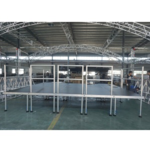 Plataforma de Escenario Móvil Telescópica Modular de Aluminio, Construcción de Madera y Aluminio, Fácil Montaje, Superficie Antideslizante para Eventos Musicales - Product Image 2