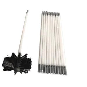 Orange And Black Flexible Nylon Chimney Cleaning Brush Drill Driven Chimney Cleaning Brush Kit