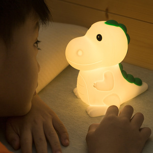 Cute Dinosaur <b>LED</b> Fancy Small Silicone <b>Night</b> <b>Light</b> with 7 Color <b>Lights</b> for Baby Nursery and Kids Bedroom Lamp - Product Image 2