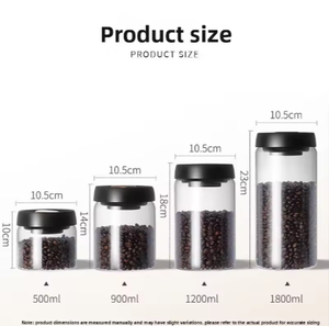 Barattolo in <span class=keywords><strong>Vetro</strong></span> Borosilicato Trasparente <span class=keywords><strong>di</strong></span> Alta Qualità <span class=keywords><strong>per</strong></span> Conservazione Alimenti, Caffè e Noci, Personalizzabile - Product Image 3