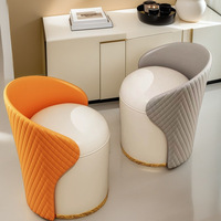 Tabouret de coiffeuse moderne en tissu de style nordique, réglable, pour chambre à coucher, accessoire photo, chaise de manucure, pouf court de luxe pour salon