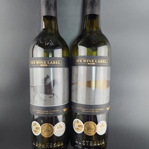 Étiquette de vin personnalisée de haute qualité en feuille d'or, emballage gaufré, étiquette de bouteille de vin rouge imperméable, autocollant 3D à grille rotative - Product Image 6