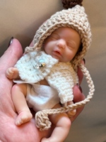 Poupées reborn en silicone de 6 pouces, taille paume de main, corps entier en silicone solide, mini poupées reborn filles, bébés endormis mignons et minuscules pour enfants de 3 ans et plus