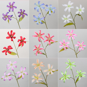 Fleurs de lys sauvages artificielles, 3 têtes, en soie, faites à la main, pour mariage, décoration de la maison, arrangements floraux - Product Image 5