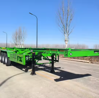 Semi-remorque châssis à 2 essieux de 20 pieds de haute qualité, capacité de charge maximale de 60 tonnes, pneus 12 R22.5, nouvelle vente chaude en provenance de Chine