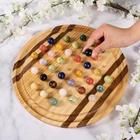 Casse-tête de luxe en marbre multicolore fait main, grand cube de jeu, plateau de solitaire en bois