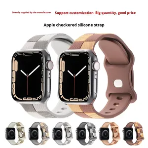 สายนาฬิกาซิลิโคนขายส่งจากโรงงานสำหรับ Apple Watch S10 11 46 มม. Ultra 49 มม. SE 44 มม. สายนาฬิกาแบบสปอร์ตพร้อมหัวเข็มขัดสแตนเลส - Product Image 5