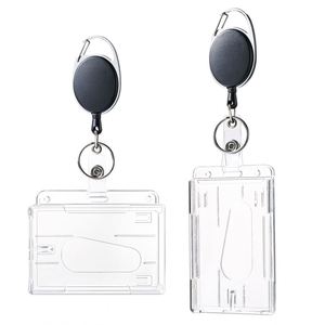 Porte-badge rétractable bidirectionnel avec logo couleur, clip vertical/horizontal, pochette pour carte d'identité, accessoire, cadeaux promotionnels personnalisés - Product Image 1