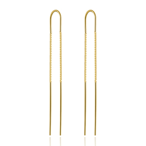 CANNER Pendientes de Plata de Ley 925 con Cadena Larga y Borla, Pendientes de Hilo Minimalistas de Oro 18K con Diseño de Serpiente, Joyería para Mujer - Product Image 1